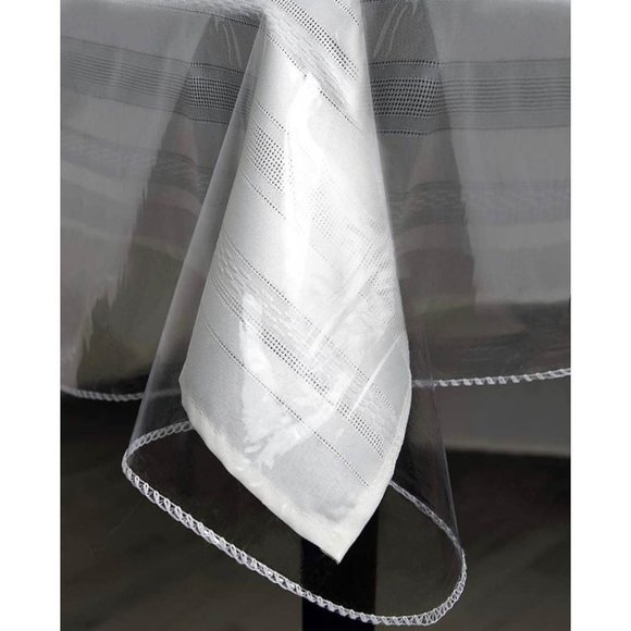 54 inch Square Clear Plastic Tablecloth Protector Cover - New - Picture 1 of 2